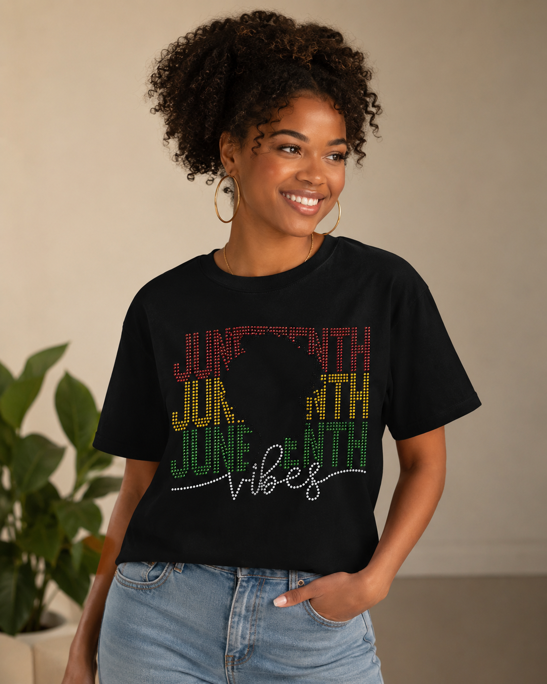 Juneteenth Vibes Rhinestone T-Shirt