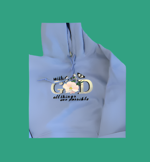 With God All Things Are Possible Hoody - Single Front Design - Wild Stitches Huntsville